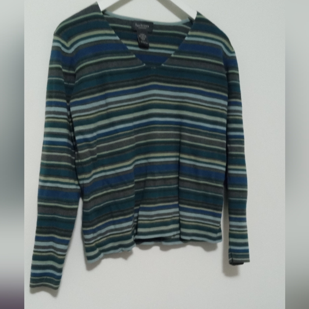 Vintage Van Heusen V-Neck Long Sleeves Sweater - Size: Large